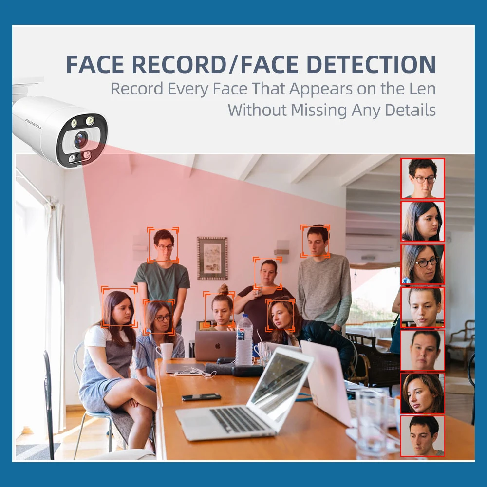 Misecu-sistema de câmera de vigilância de segurança, hd 4k poe, com monitor remoto, visão noturna colorida, ip 8mp, cctv nvr set