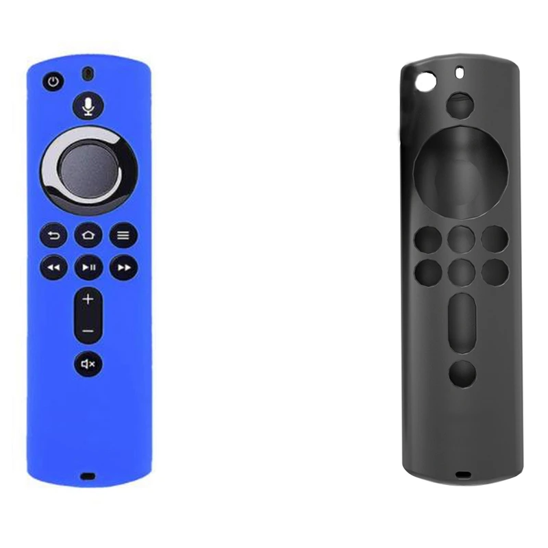 2 Pezzi Per Amazon Fire Tv Stick 4K Tv Stick Custodia In Silicone Remota Skin 5.9 Pollici Custodie Per Telecomando, Nero E Blu