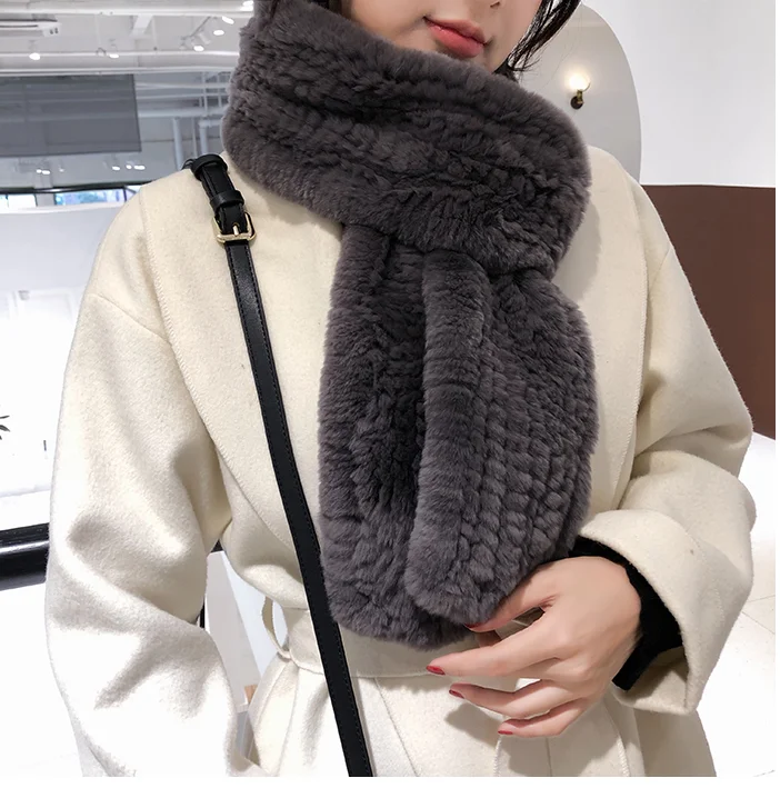 Free Shipping New Genuine Rex Rabbit Fur Scarf 8 Colors Knitted Fur Shawl Winter Real Fur Poncho Wholesale Retail OEM