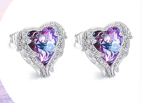 

UXN310 Glitter Earring 925 Sterling Silver Zirconia stone Female Engagement Jewelry
