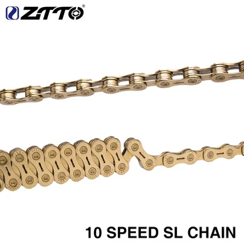 

10S Bicycle Chain Golden Semi Hollow SL MTB Mountain Bike Road Bicycle Parts Durable Gold 10s 20 s 30 v 10 Speed for K7