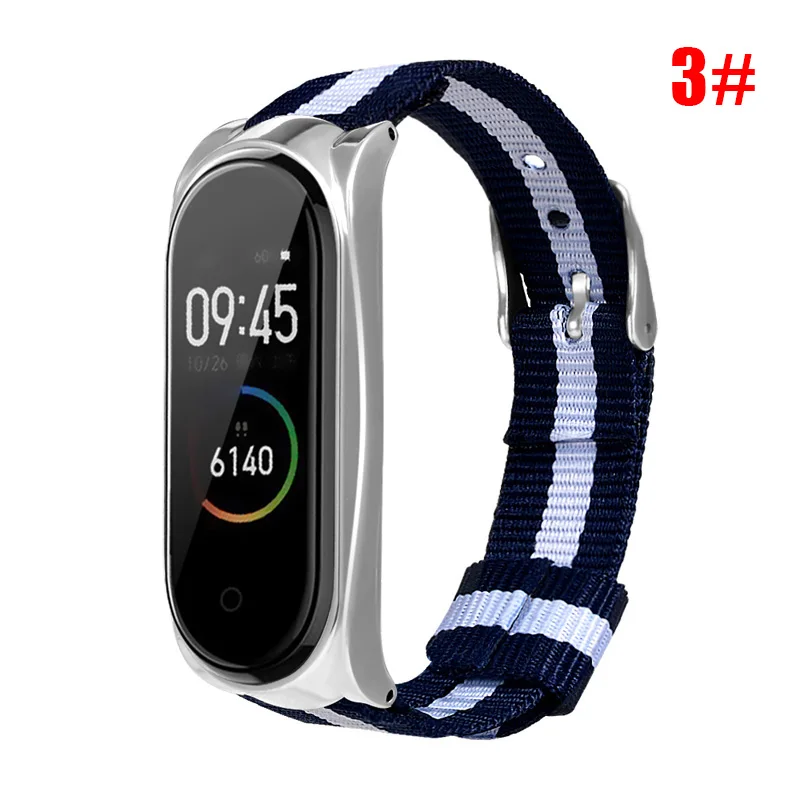 

Canvas Strap Bracelet Band Wriststrap with Metal Case for Xiaomi Mi Band 3/4 OC-shipping