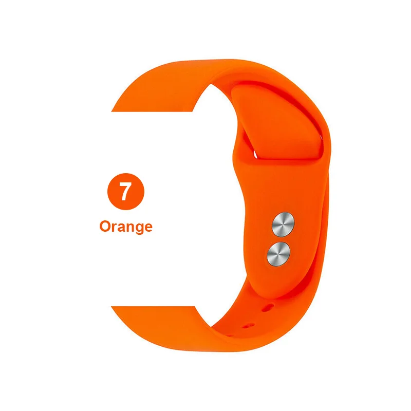 7 Силиконовый спортивный ремешок для часов Apple Watch 5 4 3 2 1 38 мм 42 мм ремешок для часов iwatch 40 мм 44 мм силиконовый браслет - Цвет ремешка: 7