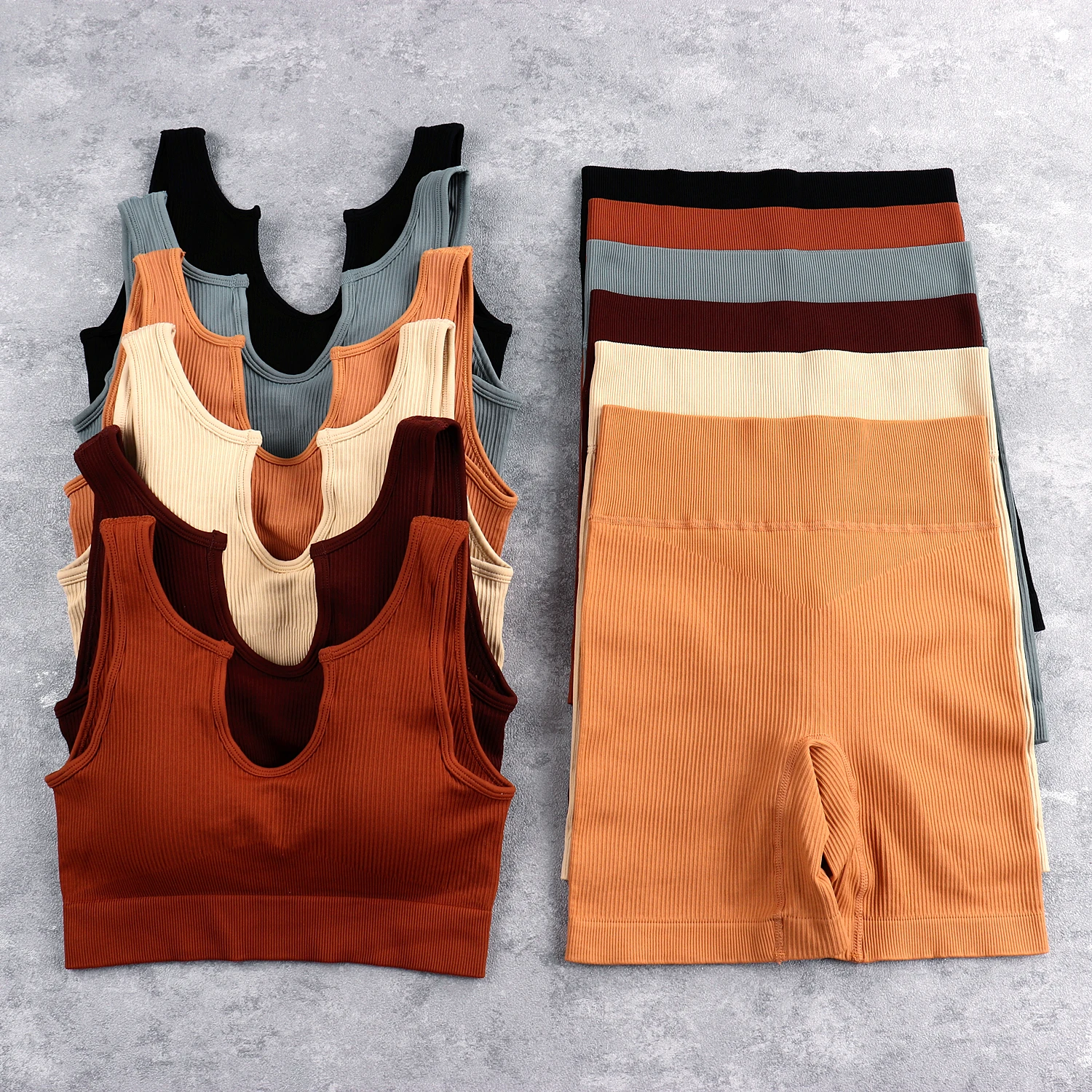 U воротник Бесшовные Йога Комплект Для женщин женский 2 шт. комплект из двух