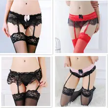 Женский тонкий кружевной пояс для чулок набор чулок сексуальное нижнее белье с бантами набор подвязок
