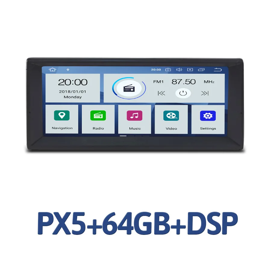 " PX6 DSP 1 din Android 9,0 автомобильный dvd-плеер 6 ядер 64 Гб rom 4 Гб ram Авторадио gps карта для BMW E39 X5 E53 M5 Land Range Rover - Цвет: PX5 64G with DSP