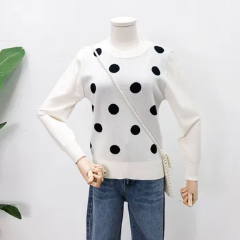 

Women Sweater New Autumn Winter Warm Long Sleeve Knitted Sweaters Pullover Dot Jumper Female Casual Pull Femme jersey mujer
