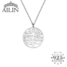 AILIN Custom 925 Silver Family Tree Name Necklace For Women Life of Tree Pendant Personalized Mother Day Gift Customized Jewerly