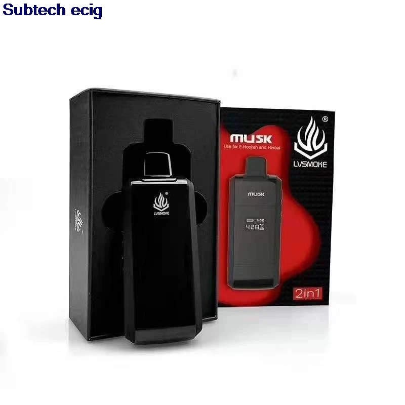 

Dry herb Lvsmoke Musk kit wax dry herb 2 in 1 OLED screen display 1000mah battery temperature control ceramic heating vape kit