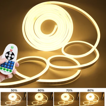 Flex Led Neon Light Strip 110V 220V Flexibele Neon Sign Touw + Dimmer 2835 Waterdichte Led Tape Buis voor Thuis Decoratie Eu Ons Set