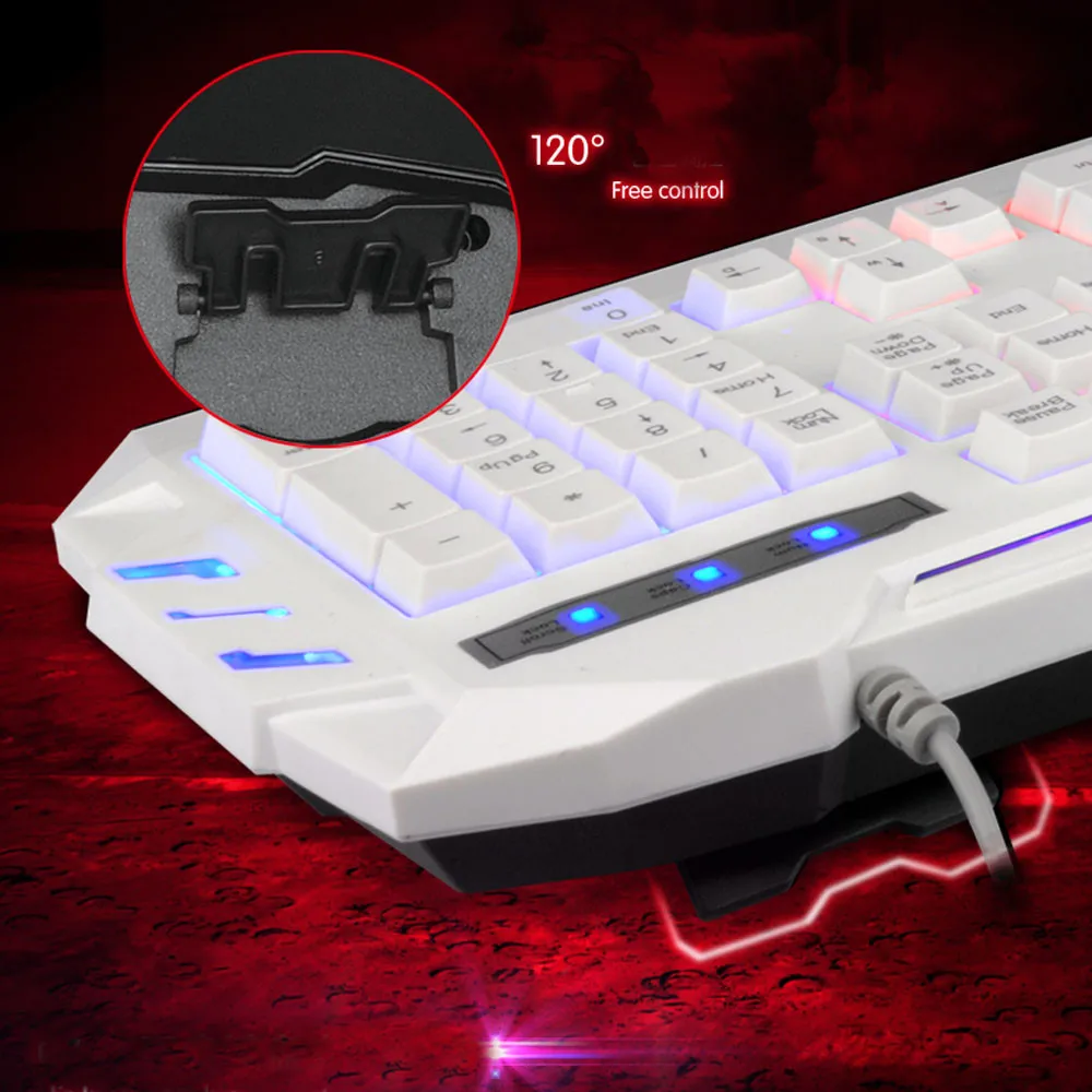 Модная противоскользящая, с подставкой design104 KeysK3 USB Проводная Подсветка красочная светодиодная подсветка мультимедийный ПК игровая клавиатура