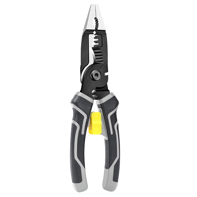Oudisi multifunctional electrician pliers long nose pliers wire stripper cable cutter terminal crimping hand tools