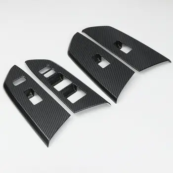 

Carbon Fiber ABS Door Armrest Cover Black Trim Car Auto 4pcs For Toyota Tundra 14-19