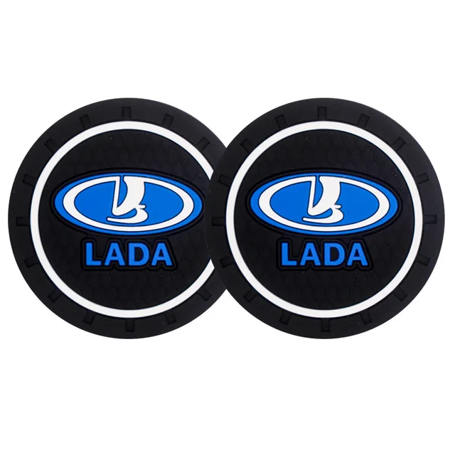2pcs Fashion Car-Styling Silicone Black Auto Cup Pad Pvc Non-Slip For Lada Vesta Xray Largus Granta Car Accessories |