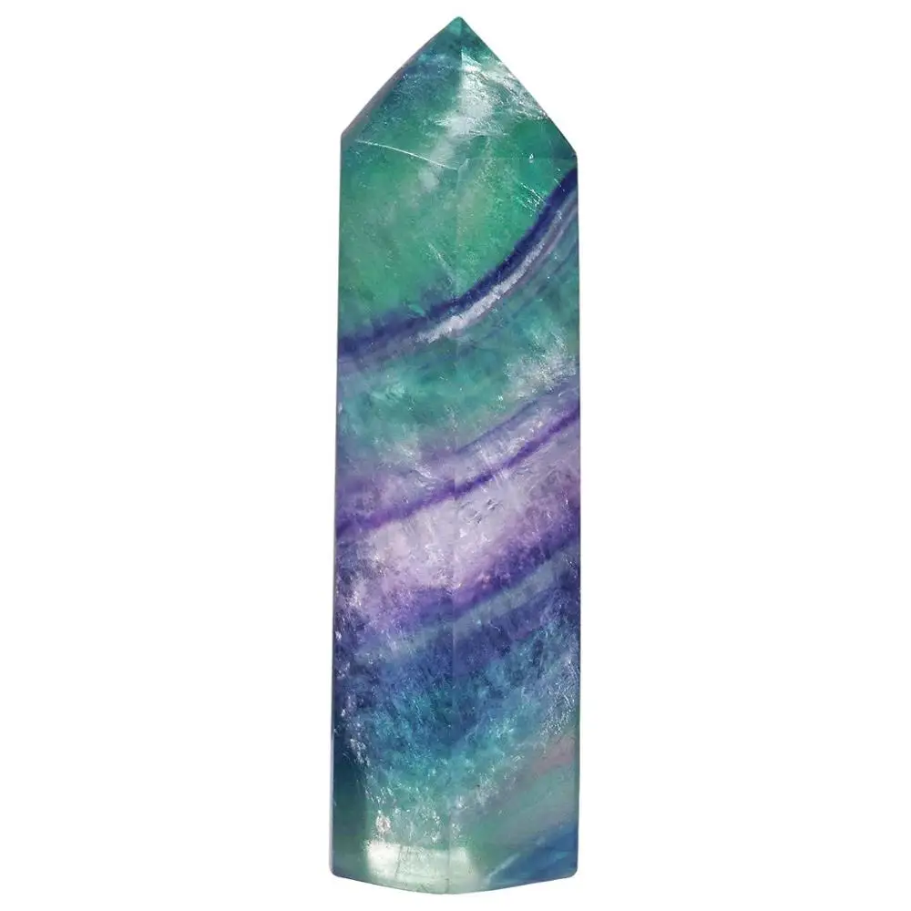 Colored fluorite Natural Fluorite Quartz Crystal colourful fluorite wand Point Yellow Golden Fluorite Tower Polished Healing - Цвет: Colored fluorite
