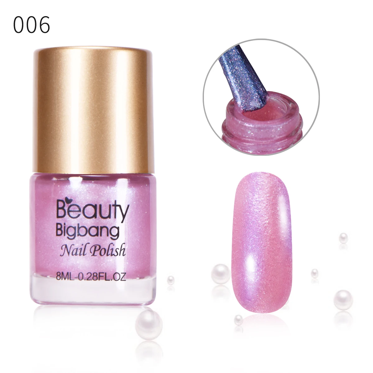 6A BEAUTYBIGBANG 8 мл голографический лак Жемчуг Русалка Блестящий лак для ногтей лак для маникюра Советы Блеск цветной лак для ногтей - Цвет: 6A