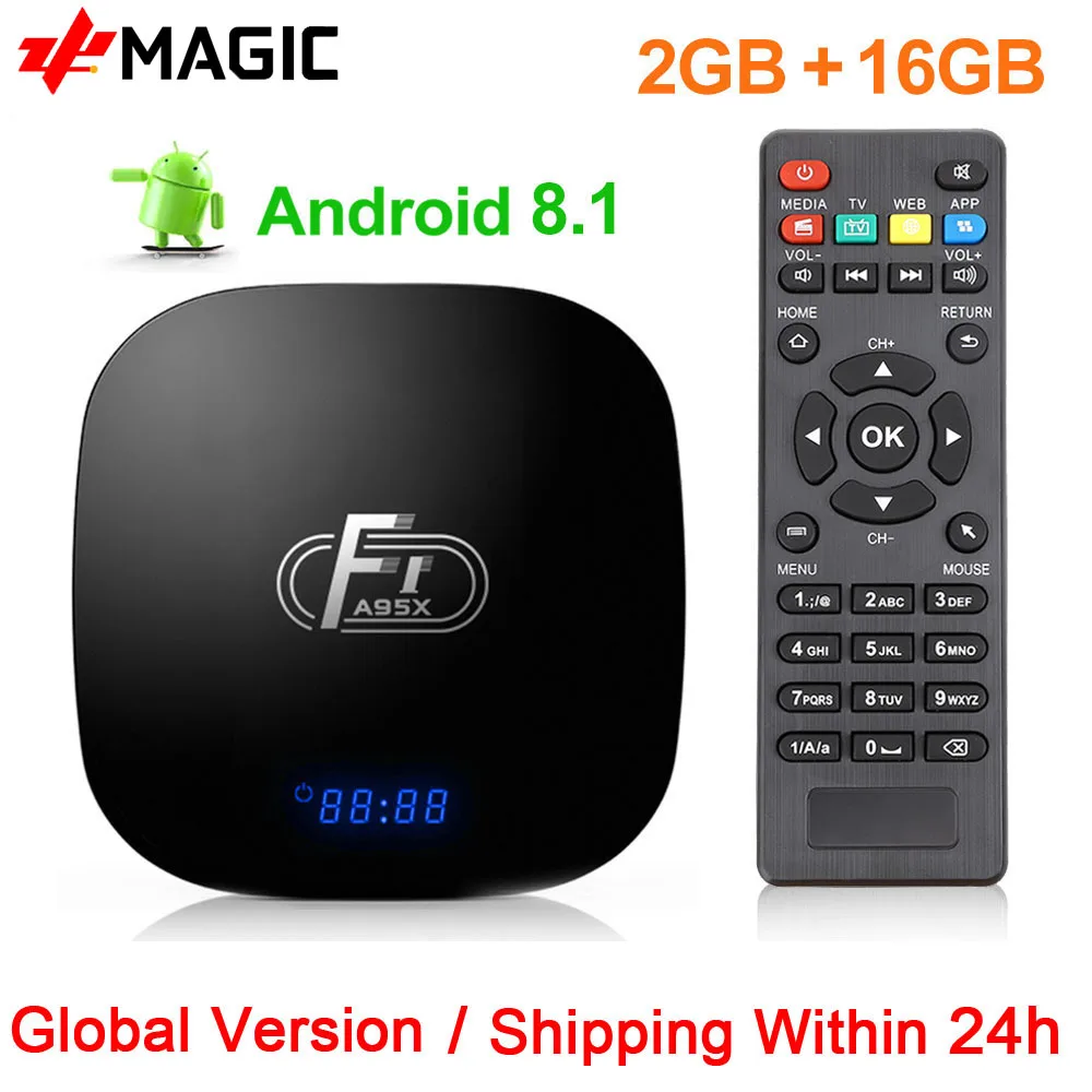 A95X F1 смарт ТВ приставка Android 8 1 Amlogic S905W коробка четырехъядерный 2 Гб 16 4K WiFi Youtube