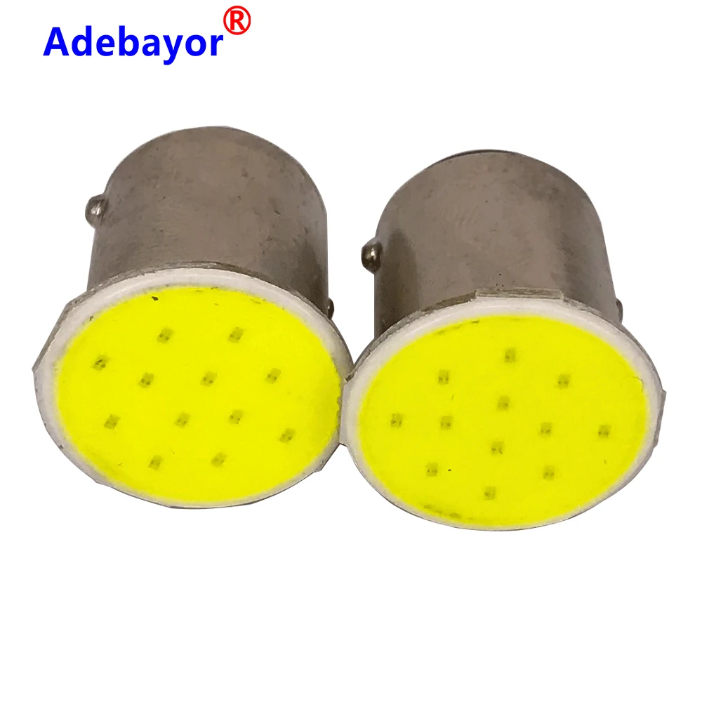 500x Ba15d Cob P21w светодиодный 12 SMD12V 1157 лампочек RV трейлер грузовик интерьер Авто тормозной фонарь 1073 стояночный автомобильный светильник супер белый