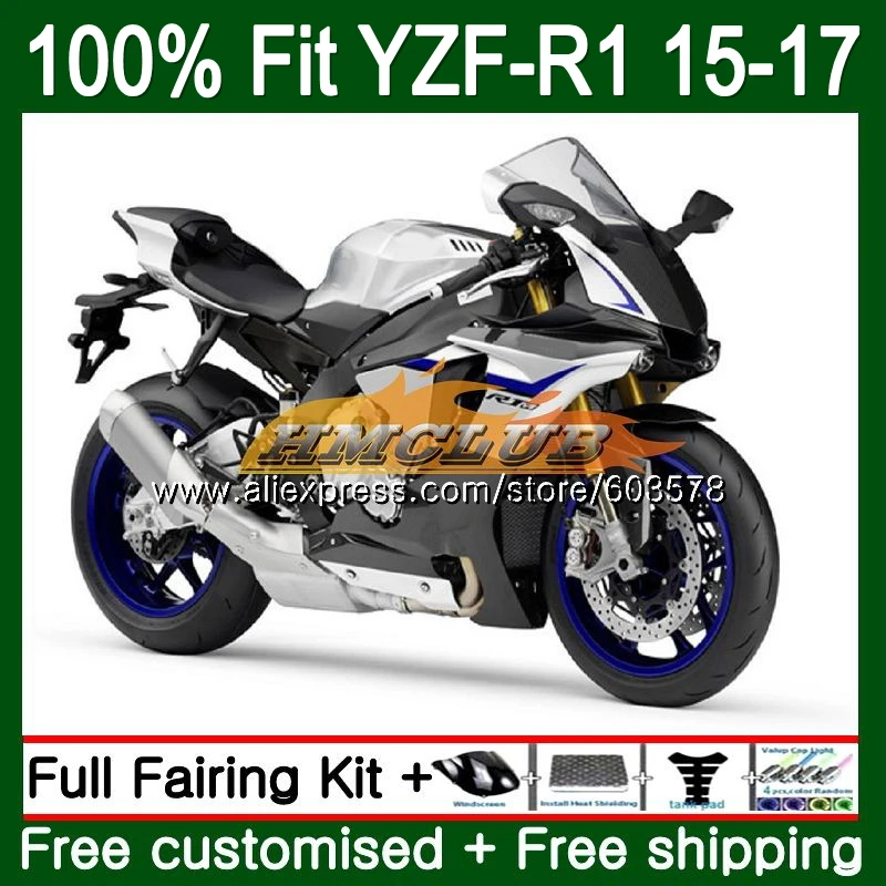 Инъекций для YAMAHA YZF-R1 YZF 1000 R1 блеск для губ silvery127CL. 17 YZF-1000 YZF R 1 YZF1000 YZFR1, 15, 16, 17, обтекатель oem