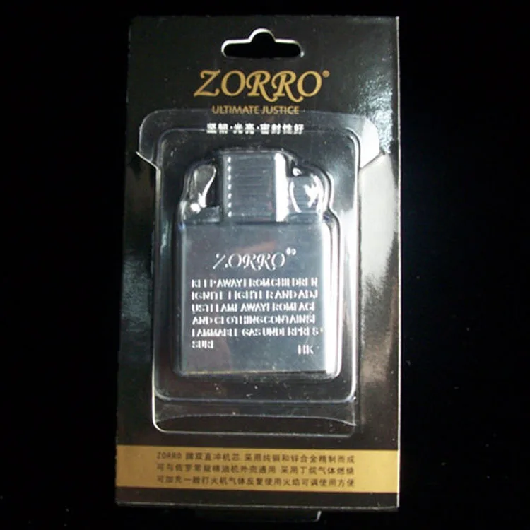 

Hong Kong Origional Product Zorro ZORRO Straight Windproof Cigarette Lighter Movement Double Fire ZORRO Inflatable Liner Wholesa
