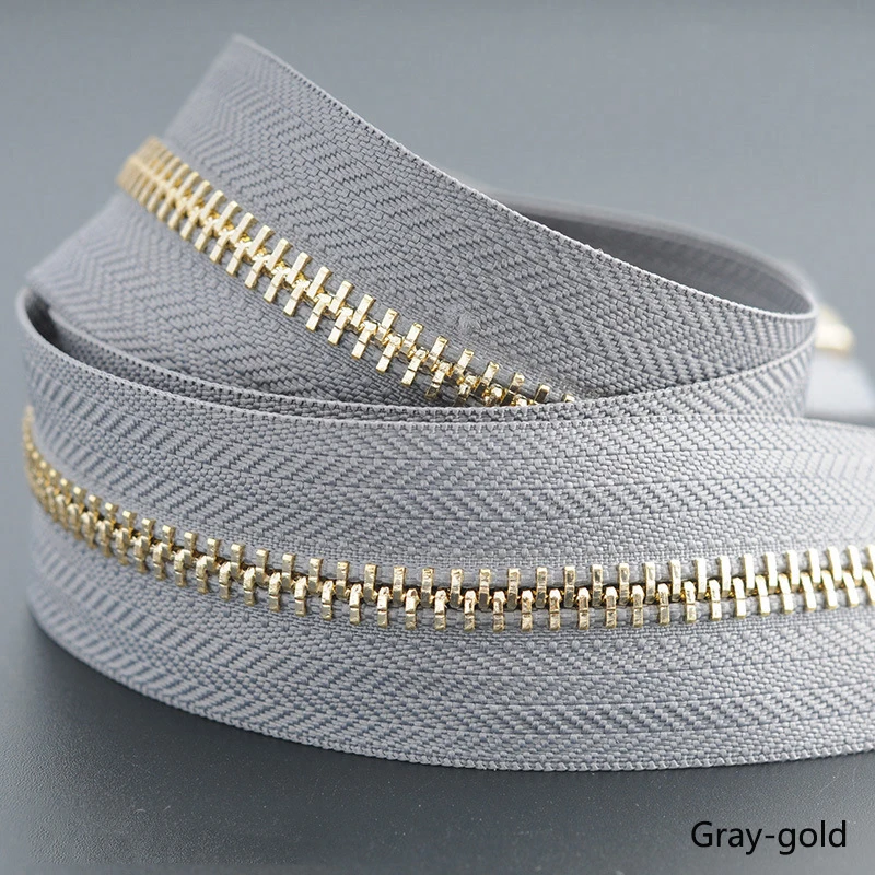 gray gold 1/3 ярд Meetee 5# Металлические молнии Открытый портной одежды сумки для дома швейные изделия для одежды пальто одежда молния ремонт аксессуар - Цвет: gray gold
