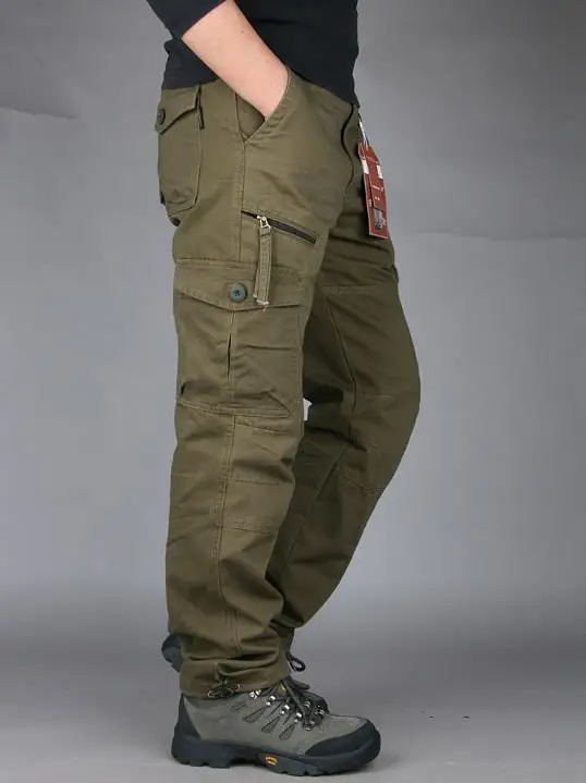 Army yellow Модные мужские повседневные брюки, мужские брюки-карго, комбинезоны с несколькими карманами, мужские повседневные брюки, мужские брюки, мешковатые брюки, XXXL - Цвет: Army yellow