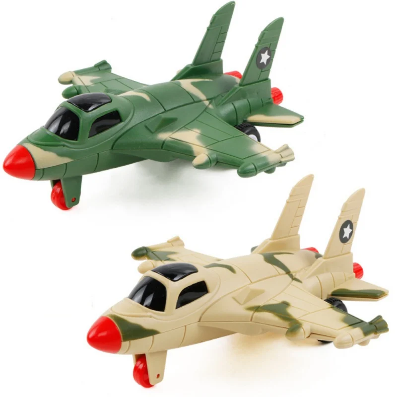

Children Inertia Model Small Airplane with Sound And Light Music Toy Camouflage Inertia Airplane Educational Toy Random Colors