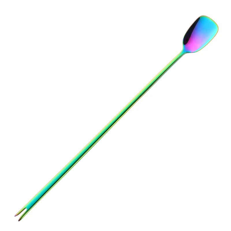 Rainbow Нержавеющая сталь многофункциональная лопата для снега Еда ложки с длинной ручкой для мороженого, сладостей Ложка свадебный бар Вечерние Коктейль ложка для смешивания - Цвет: Rainbow