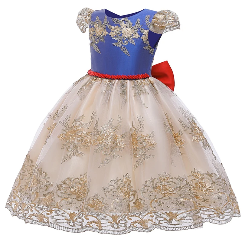 Детское Кружевное платье-пачка принцессы с жемчужинами для торжественных мероприятий, свадебных торжеств; детская одежда с цветочным узором для девочек; детская праздничная одежда для девочек