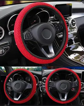 

Car Steering Wheel Cover Skidproof Durable Fabric Handmade Breathability Auto Covers Fit For Most Cars Car Accessories TXTB1