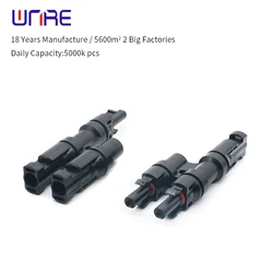 Branch Connector Adaptors 2 to 1 T Branch Connectors 50A TUV Solar Plug Panel PV DIY Cable PV Connector T-3