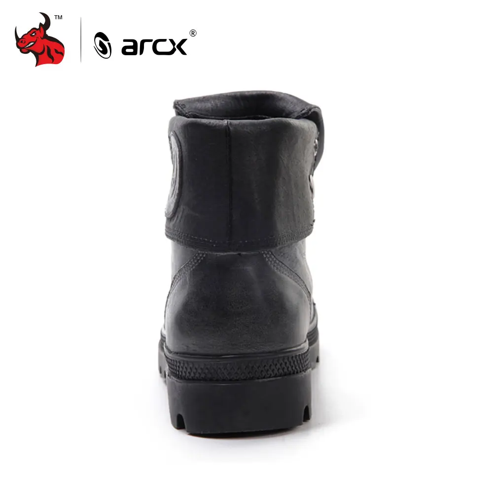 ARCX Leather Motorcycle Boots Wearable Motorcycle Shoe Protector Breathable Motorcycle Boots Retro Motorcycle Boots For Men Boat