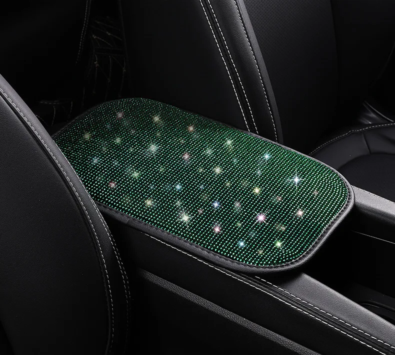 QINU Bling Bling Car Center Console Cover Auto Armrest Console Cushion PU Leather Luster Crystal Arm Rest Padding Protective Case Diamond Car Decor Accessories for Women PU Leather QINU Bling Bling Car Center Console Cover Auto Armrest Console Cushion PU Leather Luster Crystal Arm Rest Padding Protective Case Diamond Car Decor Accessories for Women PU Leather