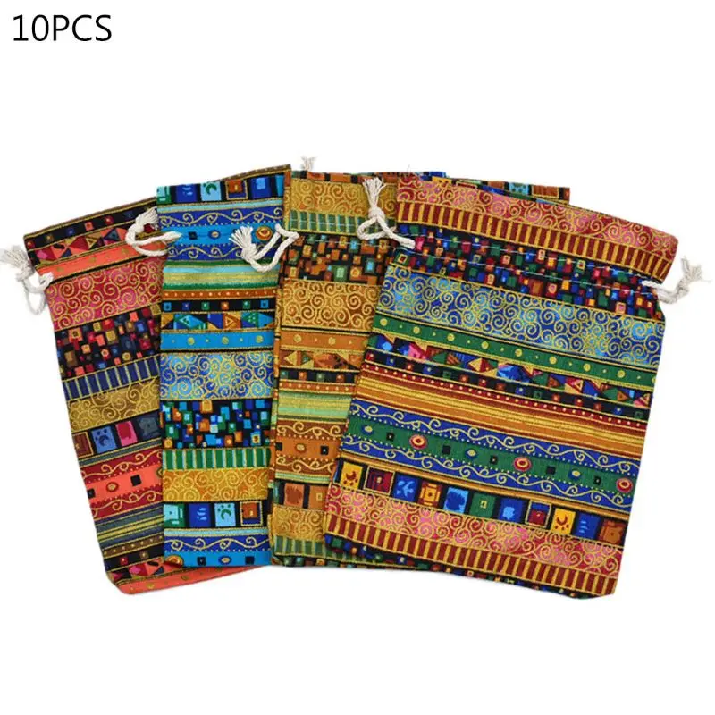 

NoEnName_Null 10pcs Mini DND Dice Bag Board Game Tarot Card Storage Bag Jewelry Bag 10*14cm