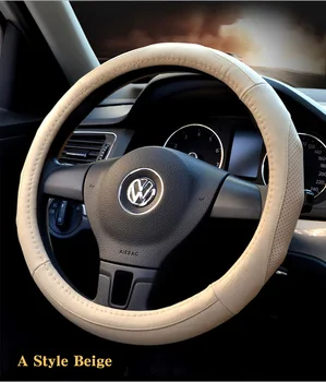 

Top Layer Leather Universal Car Steering-wheel Cover DERMAY Leather 37CM-38CM Car-styling Sport Auto steering wheel cover Lada