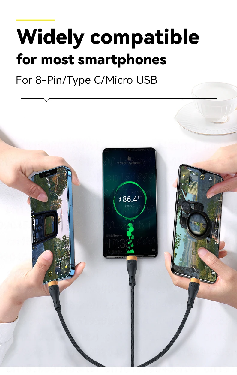 3 in 1 PD USB C Cable for iPhone 13 12 3in1 100W QC4.0 3.0 Fast Charging Micro USB Type C Cable for Macbook Pro Samsung Xiaomi type of android charger