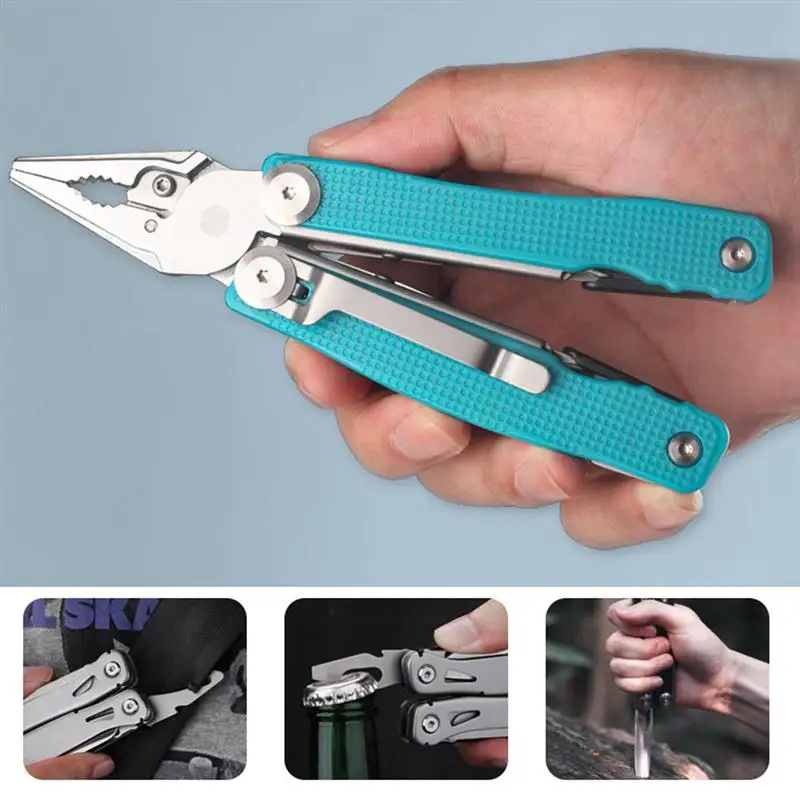 14 In 1 EDC Camping Multitool Plier Cable Wire Cutter Stripper Multi Tools Outdoor Camping Mini Portable Folding Knife Scissors
