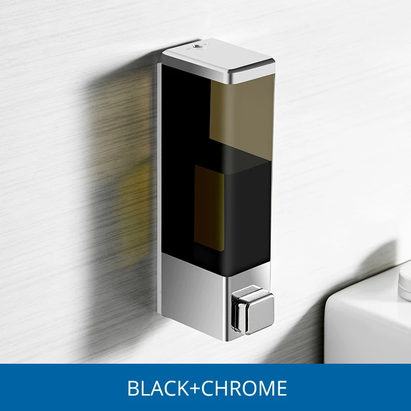 Square Black Chrome Fapully дозатор жидкого мыла 250 мм черный хром с креплением на стену, автоматический дозатор для душа лосьон для ванной насос для ванны дозаторы - Цвет: Square Black Chrome