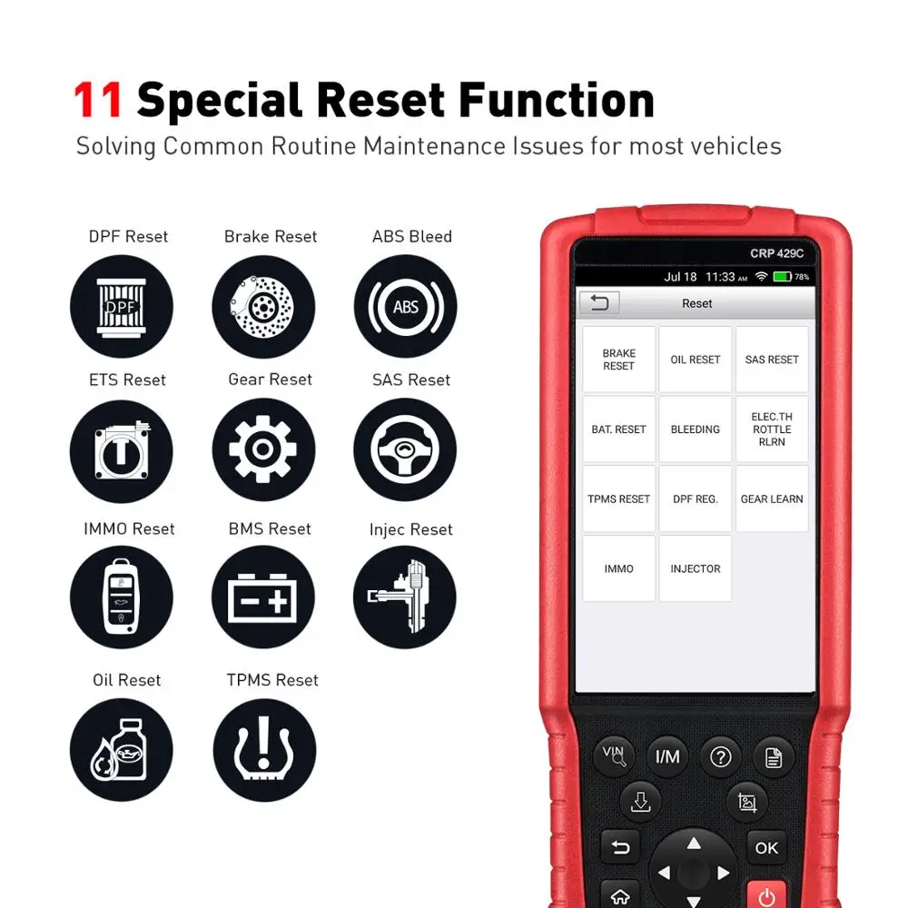 LAUNCH X431 CRP429C OBD2 код ридер Поддержка двигателя/ABS/Подушка безопасности/AT+ 11 сброс услуги CRP 429C Авто диагностический инструмент