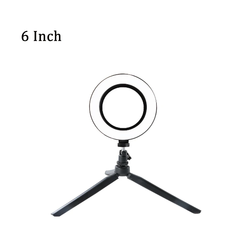 6 Inch 6/8/10 дюймов для фотостудии видеосъемки фотографирования светящееся диодное кольцо лампы Youtube VK Live 3500-5500k Photo Studio составляют свет для телефона - Цвет: 6 Inch