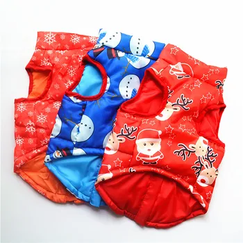 

Christmas Pet Clothes Puppy Outfit Vest Warm Dog Clothes for Small Dogs Winter Windproof Pets Dog Jacket Coat Padded Chihuahua