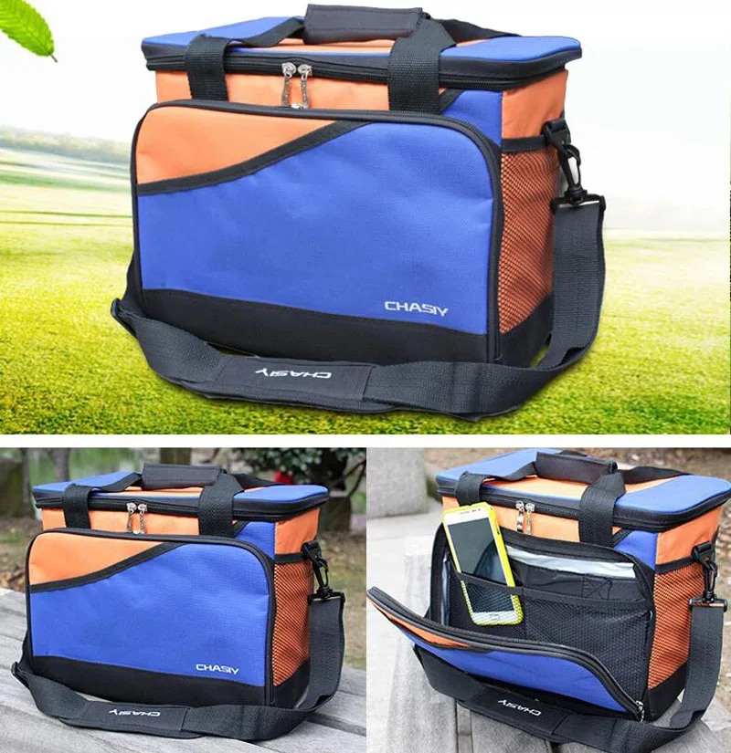 blue orange 19L большой емкости охладитель Сумки Оксфорд герметичная коробка для завтрака термальный напиток может ледяной пакет путешествия пикника еда свежий держать контейнеры - Цвет: blue orange