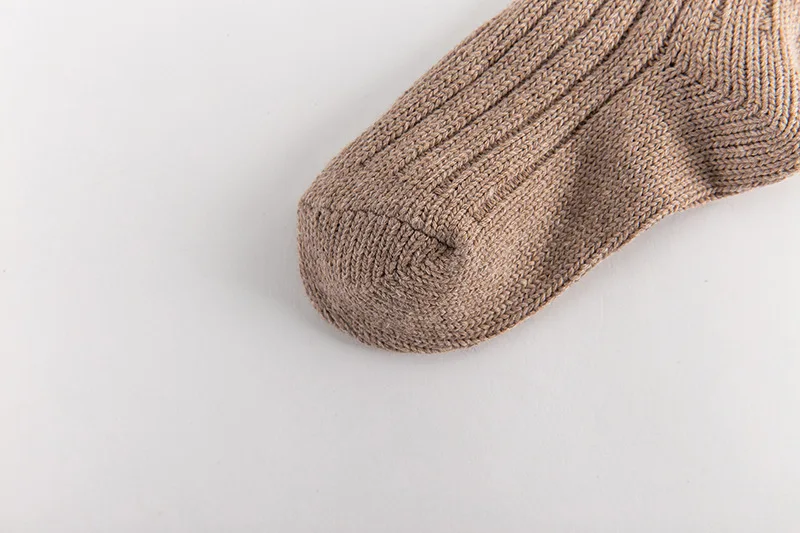 New Winter Children's Socks Thick Knitting Knee Hight Socks For Girls Warm Cotton Sock With Bows Baby Socken Princess Style