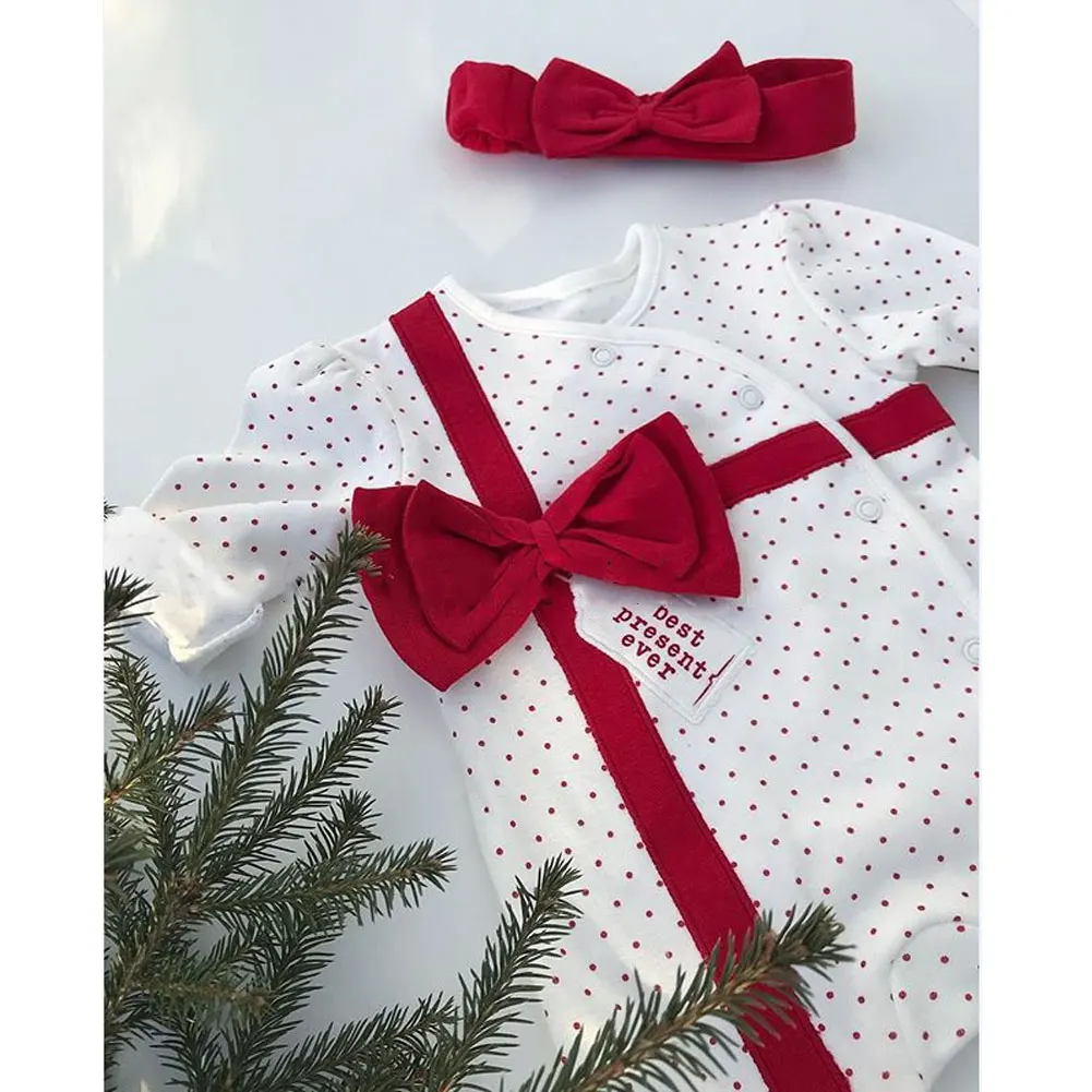 Pudcoco/Детский Рождественский комбинезон с Санта-Клаусом для новорожденных девочек и мальчиков; детский зимний хлопковый комплект одежды с длинными рукавами и буквенным принтом