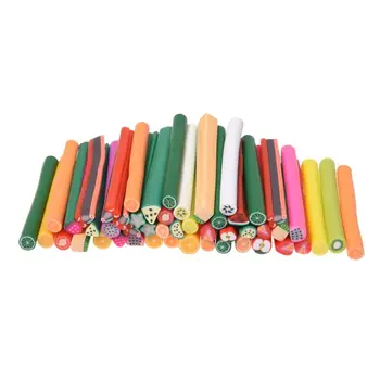

50PCS Fruit Nail Art Clay Canes Rods Sticks Stickers Tips 3D Decoration