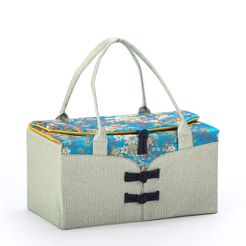 Chinese Tang Costume Style Design Tea Cozies Printed Outdoor Travel Shockproof Teaware Storage Bag Portable For 2 Teapots ZB77
