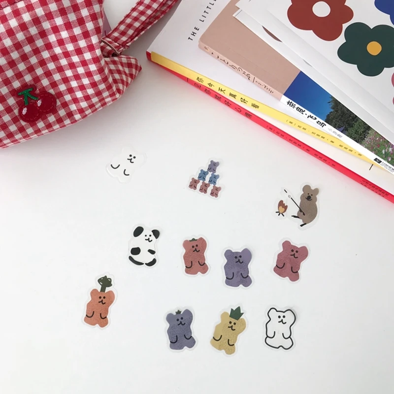SIXONE милый мягкий медведь ПВХ Декор стикер водонепроницаемый маслостойкий Kawaii корейский лейбл дневник альбом для декоративных наклеек игрушки наклейка