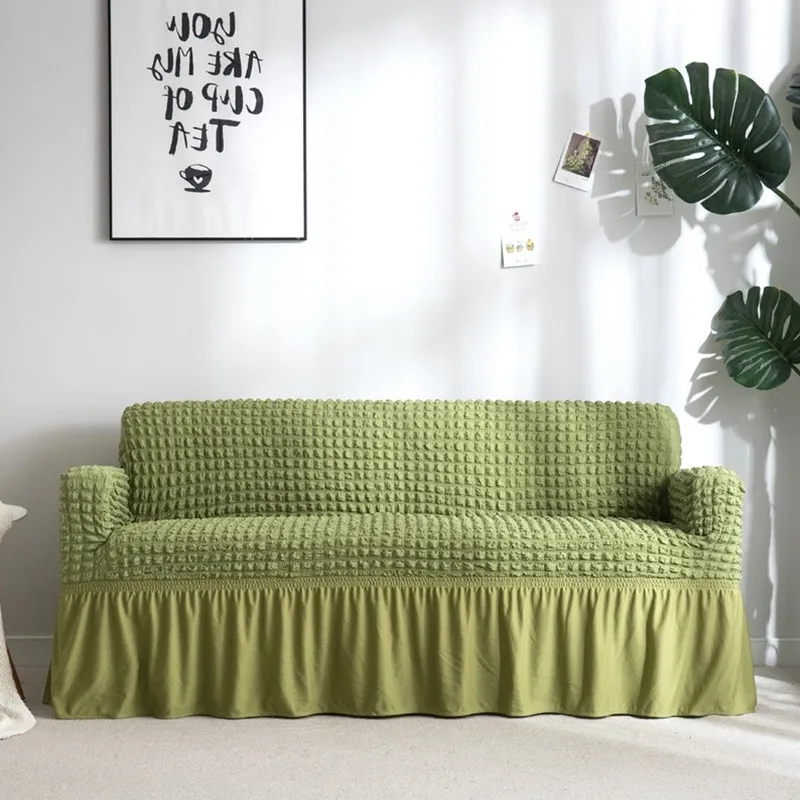 Green Стрейч Slipcovers Твердые Все включено Slipcover для гостиной диване крышка L форма кресло чехол один/два/три сиденья - Цвет: Green