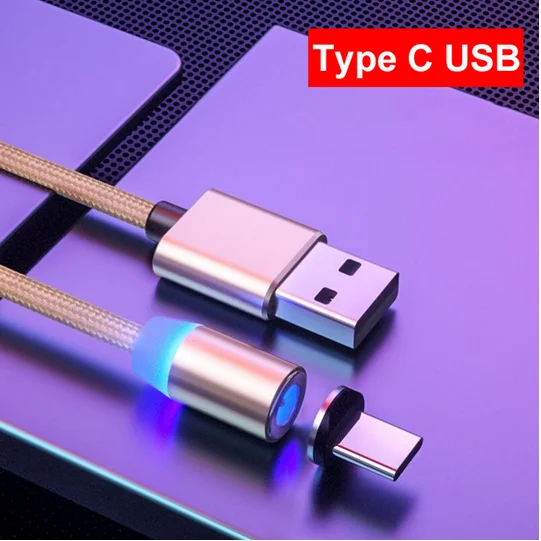 Магнитный кабель Олаф 1 м, Micro usb кабель для samsung S9 S10, usb type-C кабель для iPhone X 8 7 11 Pro, USB C, Магнитный зарядный кабель - Цвет: for type-c gold