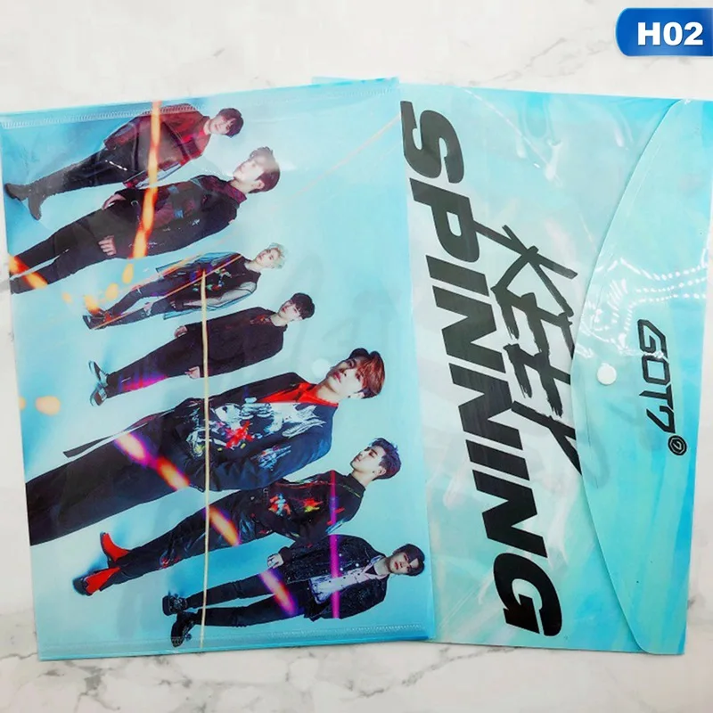 02 BLACKPINK GOT7 дважды pvc канцелярские принадлежности папка для документов A4 документ файл папку наполнение продукция карман для офиса, школы - Цвет: 02